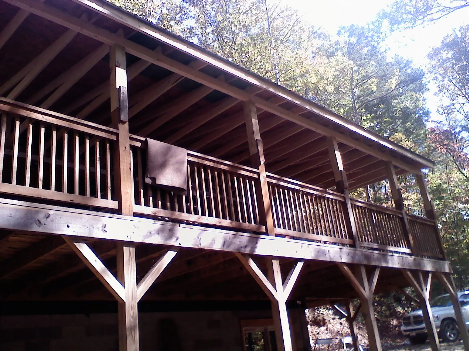 Timber framing under a new elevated porch and deck — Roof Leak Repair in Wyncote by Roofing Brothers